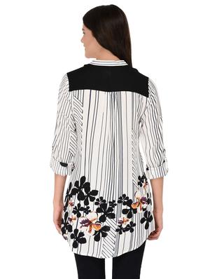 contrast yoke button detail tunic - 15621210 - Standard Image - 3