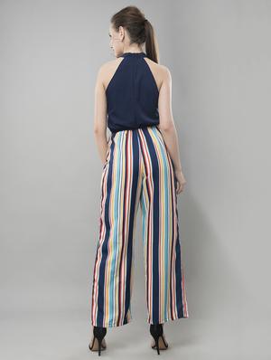 striped full leg jumpsuit - 15621235 - Standard Image - 3