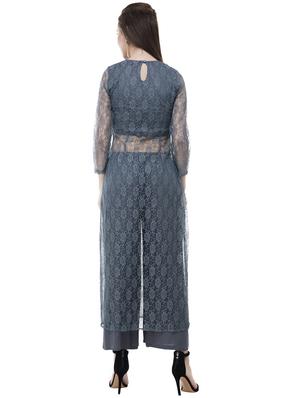 side slit laced tunic with plazzo - 15621236 - Standard Image - 3