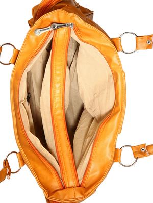 orange leatherette (pu) regular handbag - 15621254 - Standard Image - 3