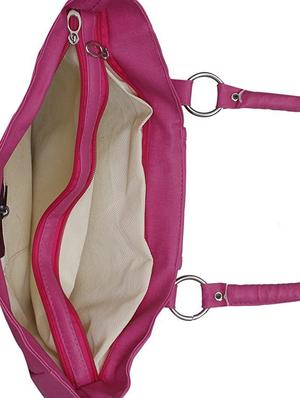 pink leatherette (pu) regular handbag - 15621255 - Standard Image - 3