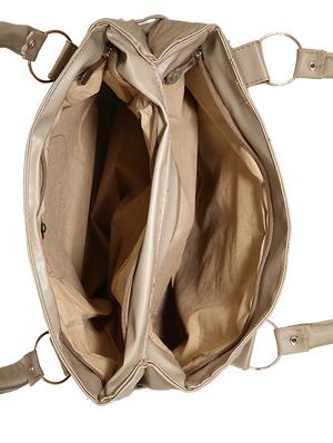 beige leatherette (pu) regular handbag - 15621269 - Standard Image - 3