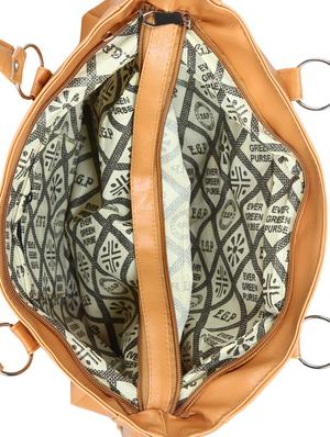 brown leatherette (pu) regular handbag - 15621288 - Standard Image - 3