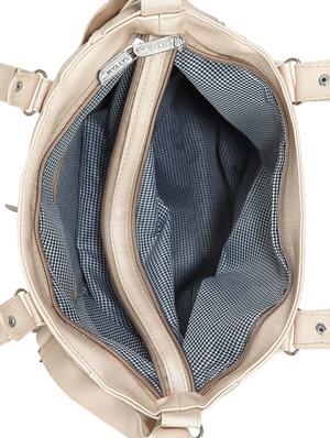beige leatherette (pu) regular handbag - 15621295 - Standard Image - 3