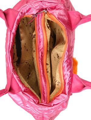 pink velvet regular handbag - 15621299 - Standard Image - 3