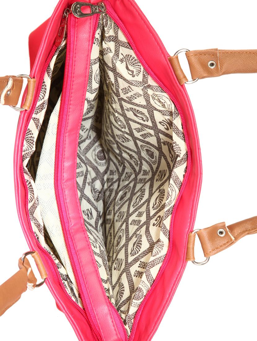 pink leatherette (pu) regular handbag - 15621318 - Zoom Image - 3