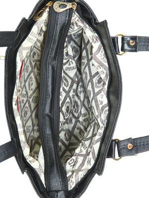 black leatherette (pu) regular handbag - 15621322 - Standard Image - 3
