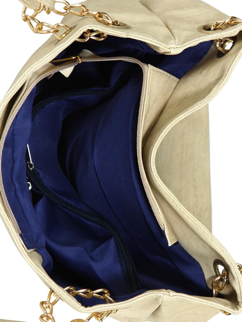 beige leatherette (pu) regular handbag - 15621323 - Zoom Image - 3