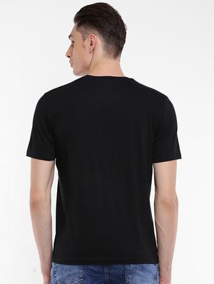 black cotton chest print t-shirt - 15621441 - Standard Image - 3