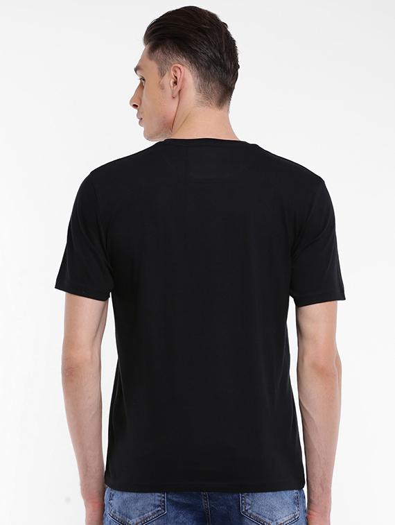 black cotton chest print t-shirt - 15621442 - Zoom Image - 3