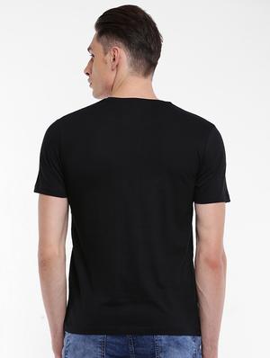 black cotton front print tshirt - 15621444 - Standard Image - 3