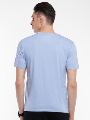 blue cotton chest print t-shirt - 15621446 - Standard Image - 3