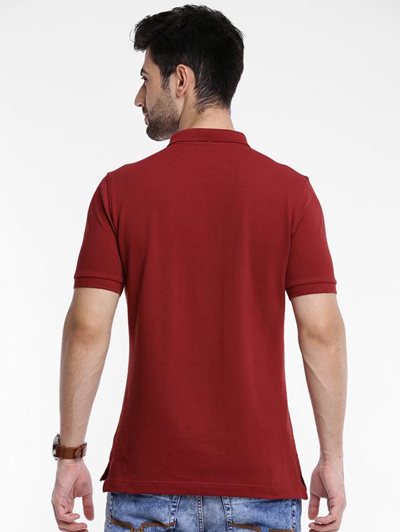 red cotton polo t-shirt - 15621451 - Zoom Image - 3