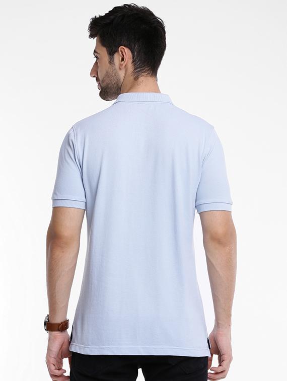 blue cotton polo t-shirt - 15621453 - Zoom Image - 3