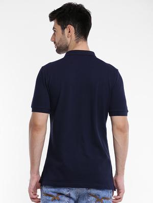 dark blue cotton polo t-shirt - 15621454 - Standard Image - 3
