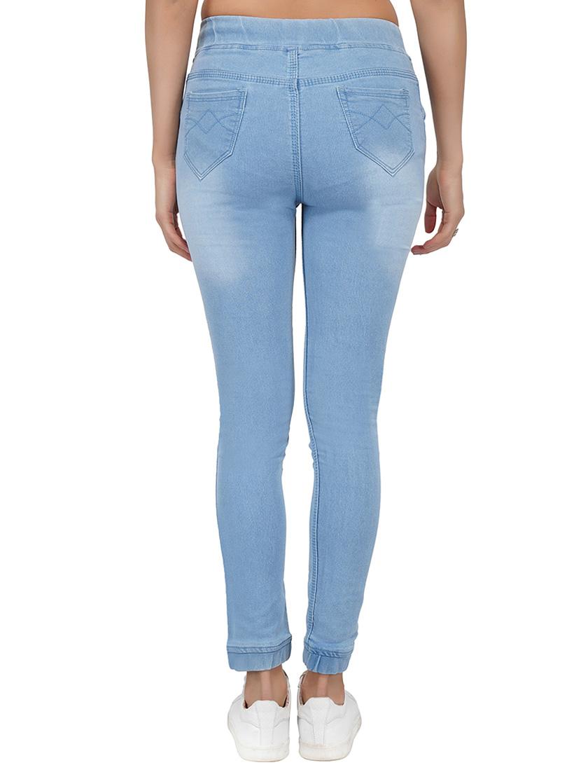 drawstring waist distress jeans - 15621466 - Zoom Image - 3