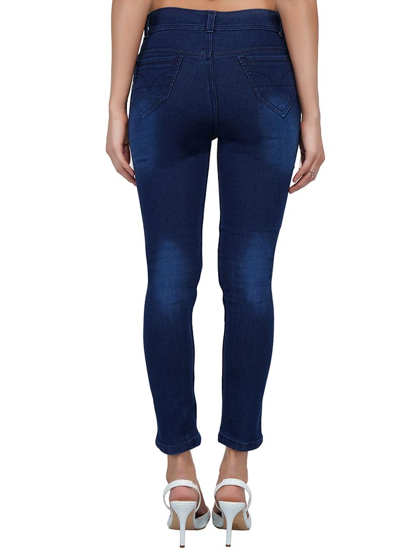 embroidered detail mid rise jeans - 15621475 - Zoom Image - 3