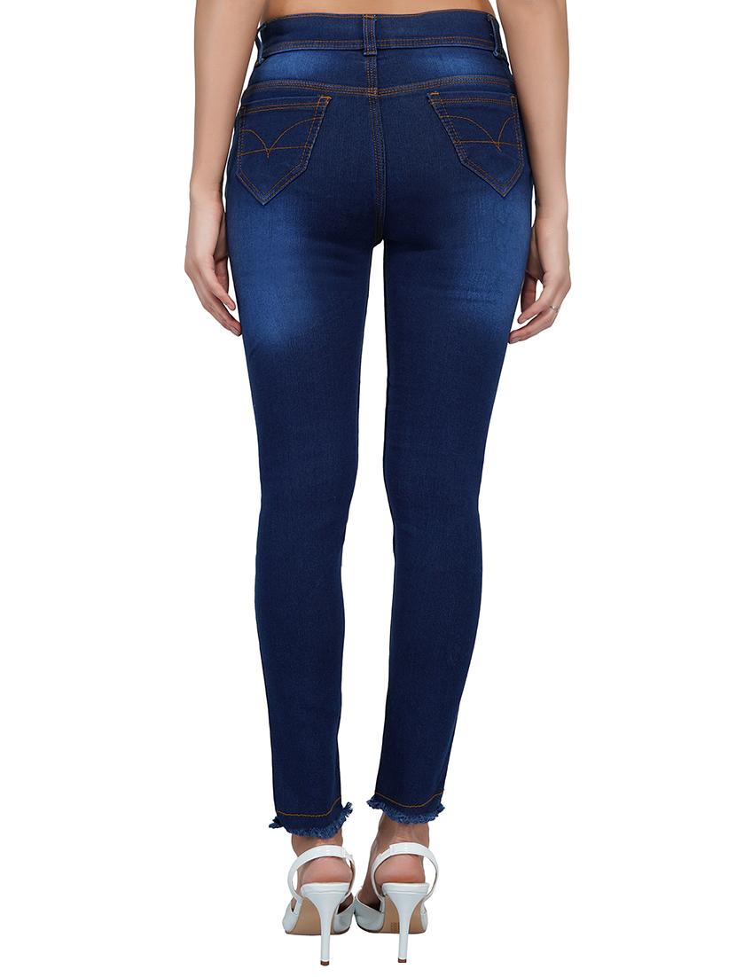 frayed hem stone wash jeans - 15621476 - Zoom Image - 3