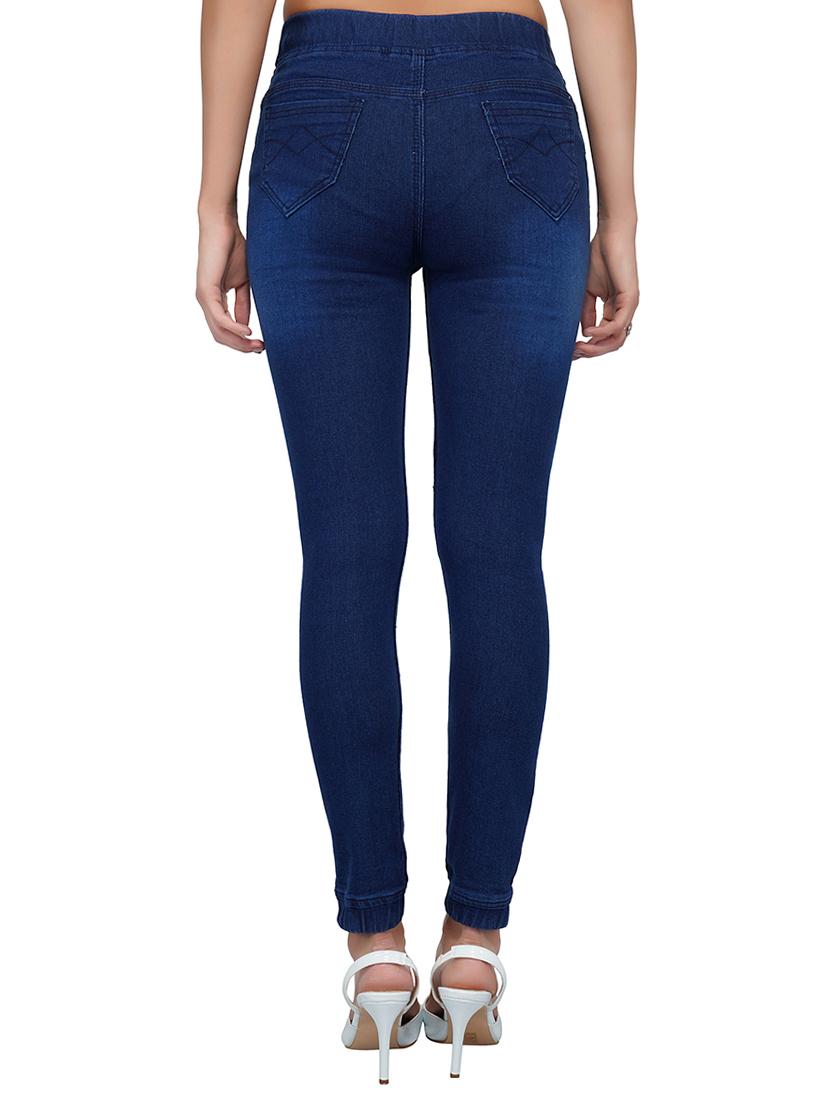 drawstring waist graphic patch distress jeans - 15621477 - Zoom Image - 3