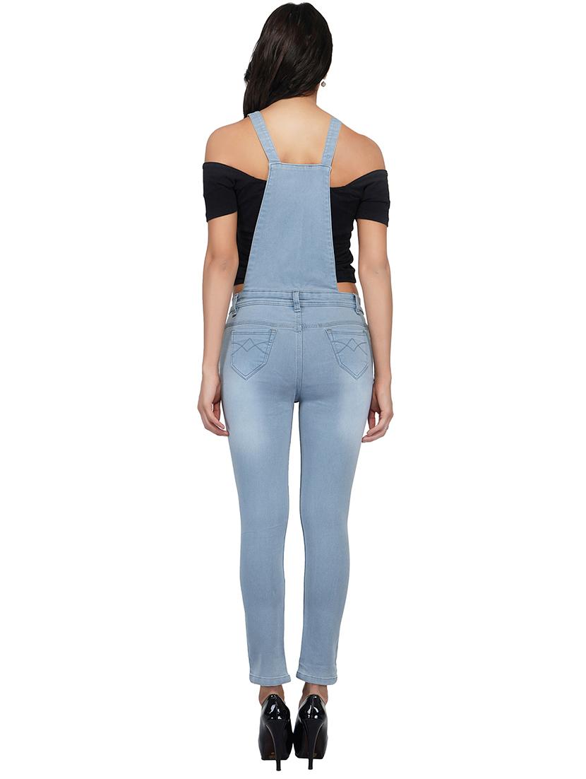 button detail distress dungaree - 15621480 - Zoom Image - 3