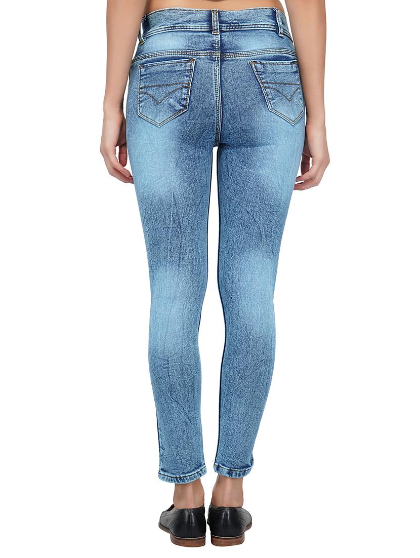 mid rise acid wash distress jeans - 15621491 - Zoom Image - 3