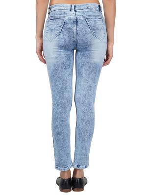 mid rise acid wash distress jeans - 15621492 - Standard Image - 3