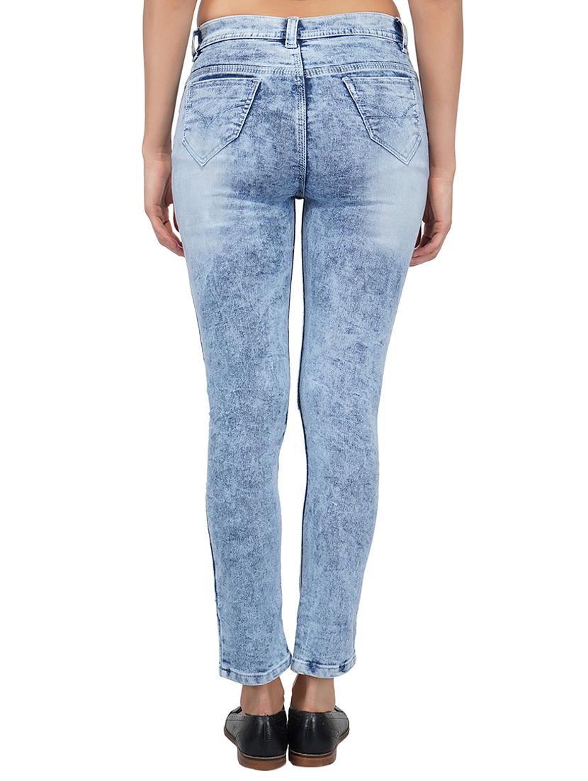 mid rise acid wash distress jeans - 15621492 - Zoom Image - 3