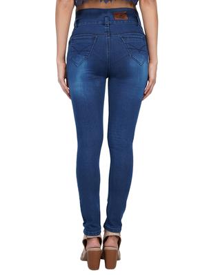 high waist distress jeans - 15621498 - Standard Image - 3