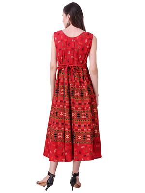 Printed a-line dress - 15621604 - Standard Image - 3