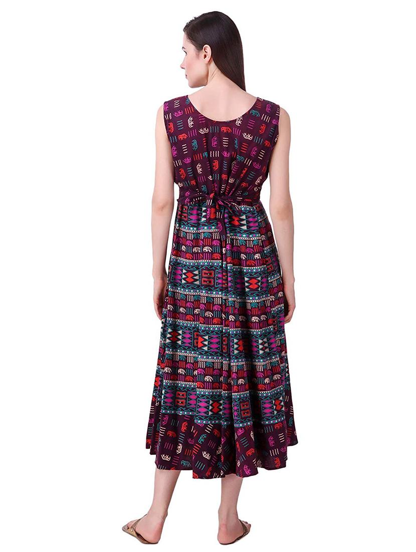 Printed a-line dress - 15621605 - Zoom Image - 3