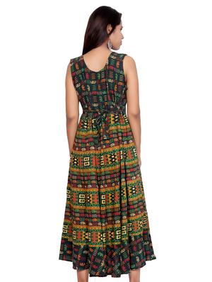 Printed a-line dress - 15621607 - Standard Image - 3
