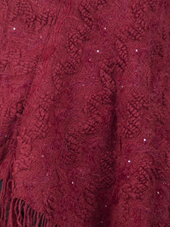 fringe detail woolen poncho - 15621665 - Zoom Image - 3