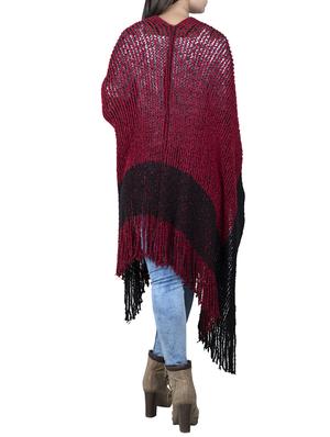color block fringe detail poncho - 15621667 - Standard Image - 3