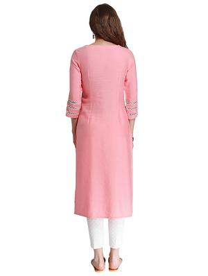 Embroidered straight kurta - 15621804 - Standard Image - 3