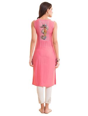 Embroidered straight kurta - 15621809 - Standard Image - 3
