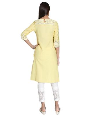 Straight pintucks kurta - 15621812 - Standard Image - 3