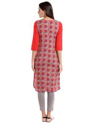 Straight printed kurta - 15621814 - Standard Image - 3