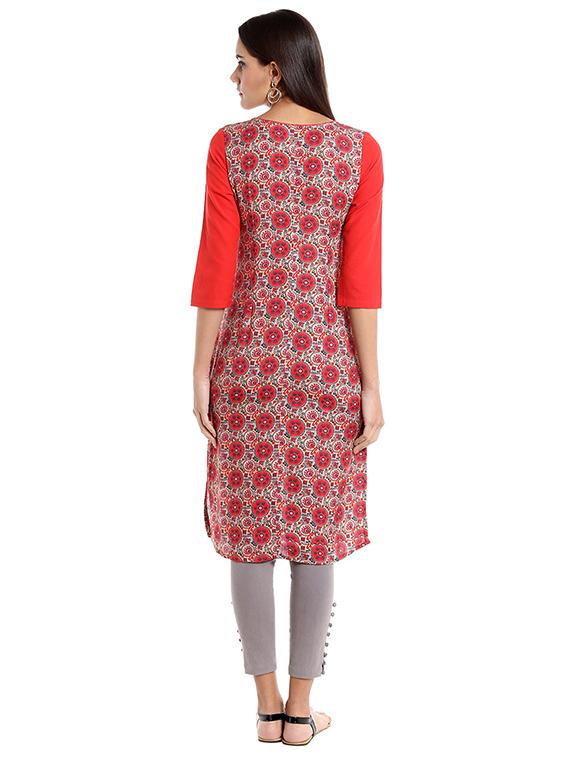 Straight printed kurta - 15621814 - Zoom Image - 3