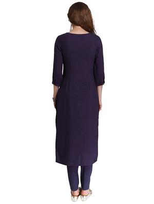 Straight embroidered kurta - 15621821 - Standard Image - 3