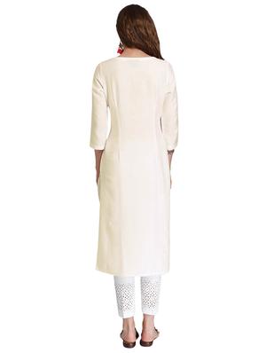 Straight embroidered kurta - 15621823 - Standard Image - 3