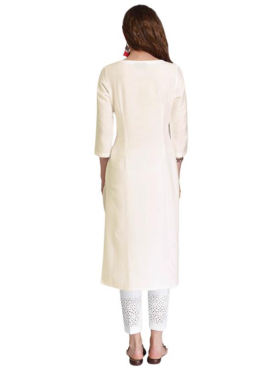 Straight embroidered kurta - 15621823 - Zoom Image - 3