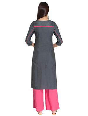 Straight embroidered kurta - 15621824 - Standard Image - 3