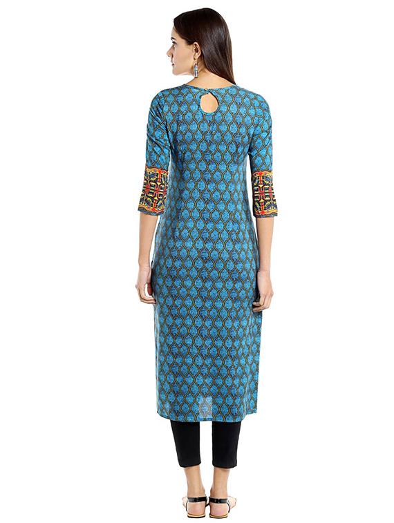 Straight embellished kurta - 15621828 - Zoom Image - 3