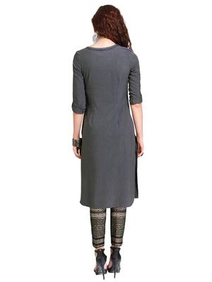 Straight embroidered kurta - 15621833 - Standard Image - 3