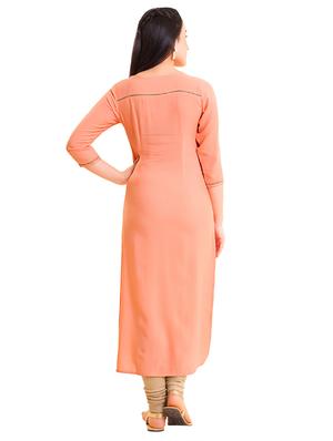 Straight embroidered kurta - 15621840 - Standard Image - 3
