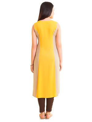 Straight color block kurta - 15621847 - Standard Image - 3