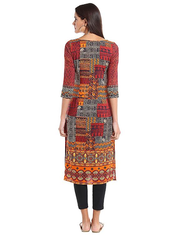Straight printed kurta - 15621851 - Zoom Image - 3