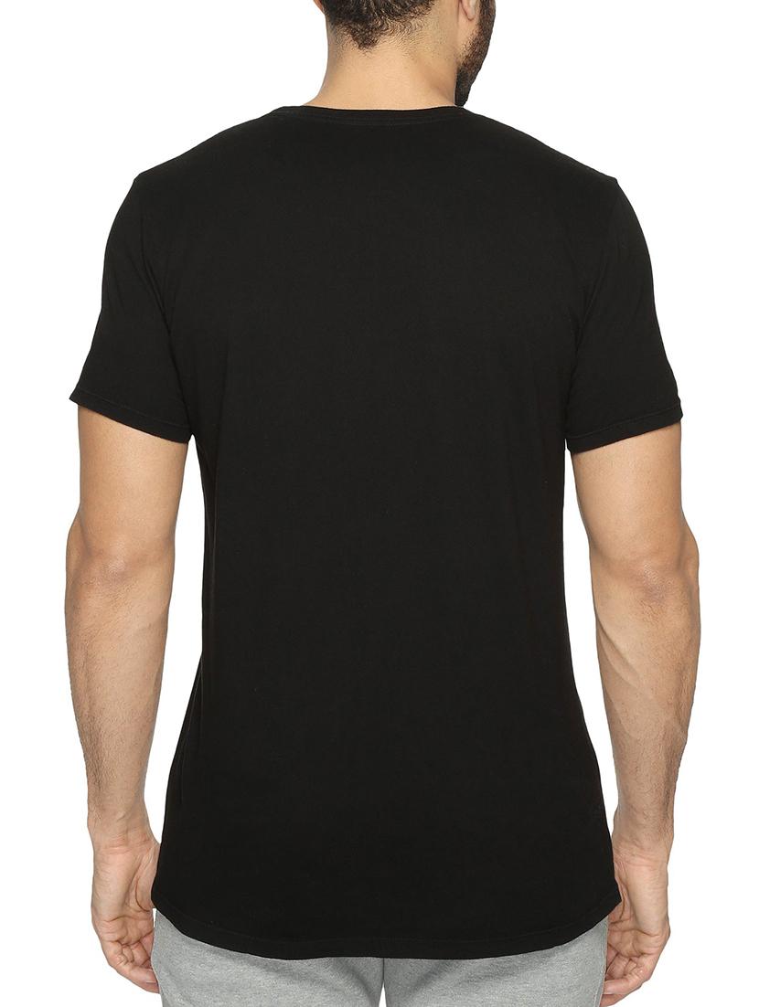 black cotton chest print tshirt - 15621927 - Zoom Image - 3