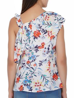 ruffled detail floral top - 15622079 - Standard Image - 3