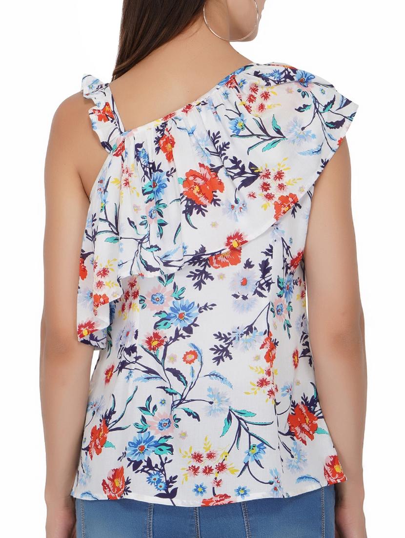 ruffled detail floral top - 15622079 - Zoom Image - 3